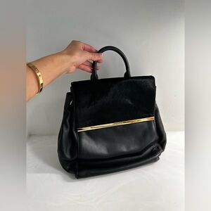 Elegant Black Leather Handbag